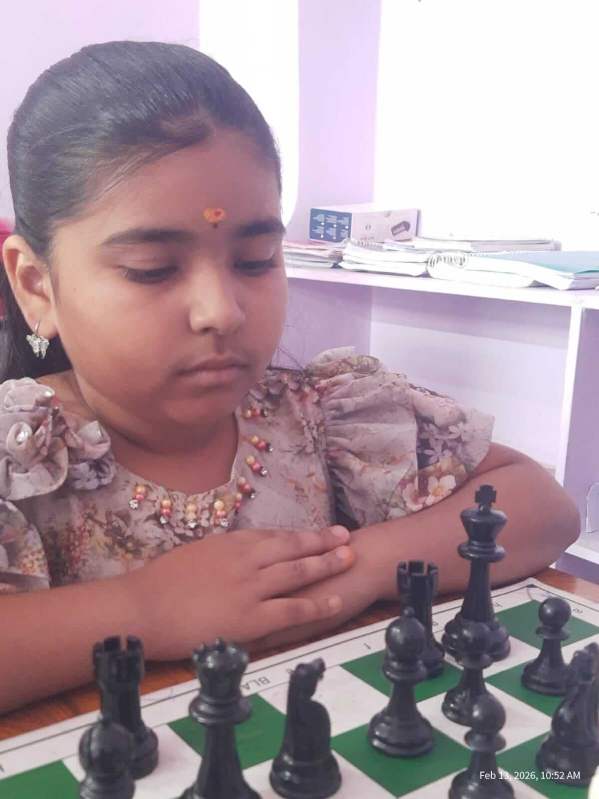 Chess board with warm lighting